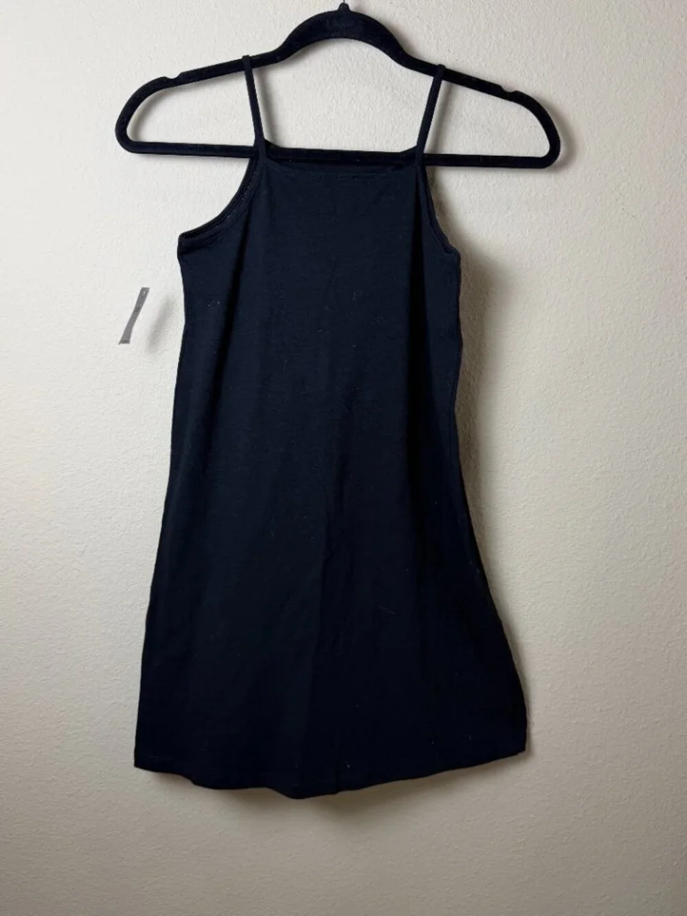 OLD NAVY Lace Trim Black Cotton Knit Tank Dress New NWT Size Medium 8